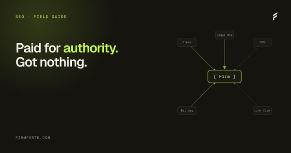 FirmForte field-guide hero card for the article: Off-site SEO for law firms: what actually builds authority in 2026